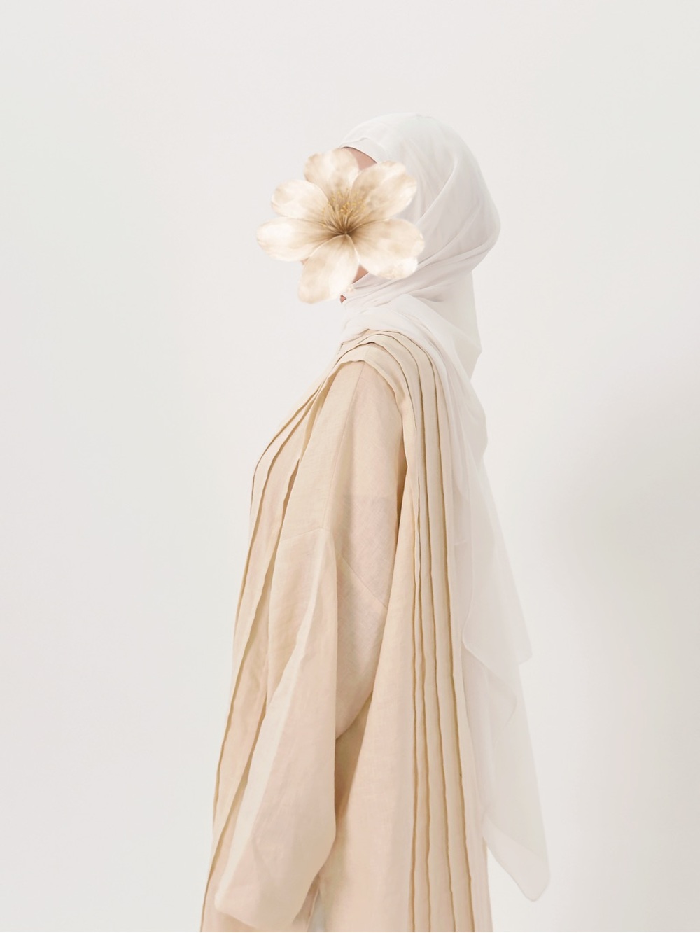Natural Linen Abaya Dress